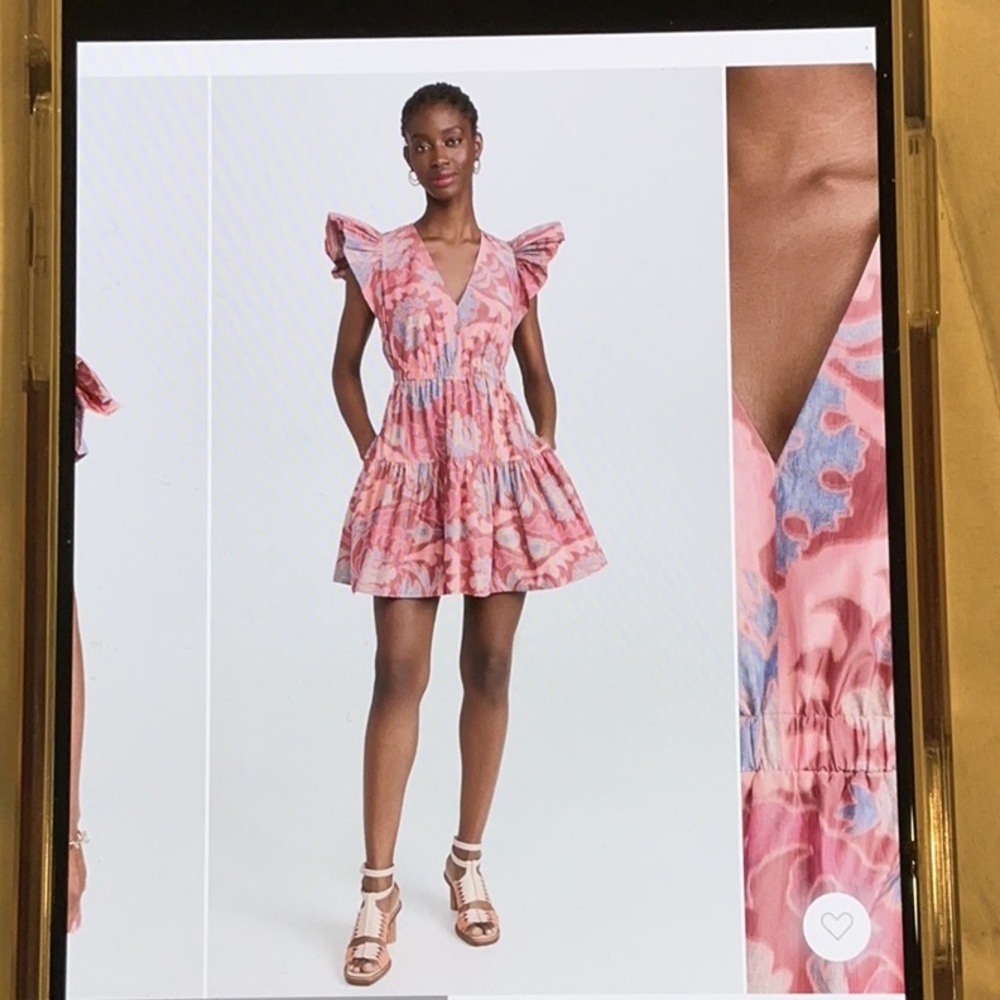 Ulla Johnson Coral and Blue Mini Dress
